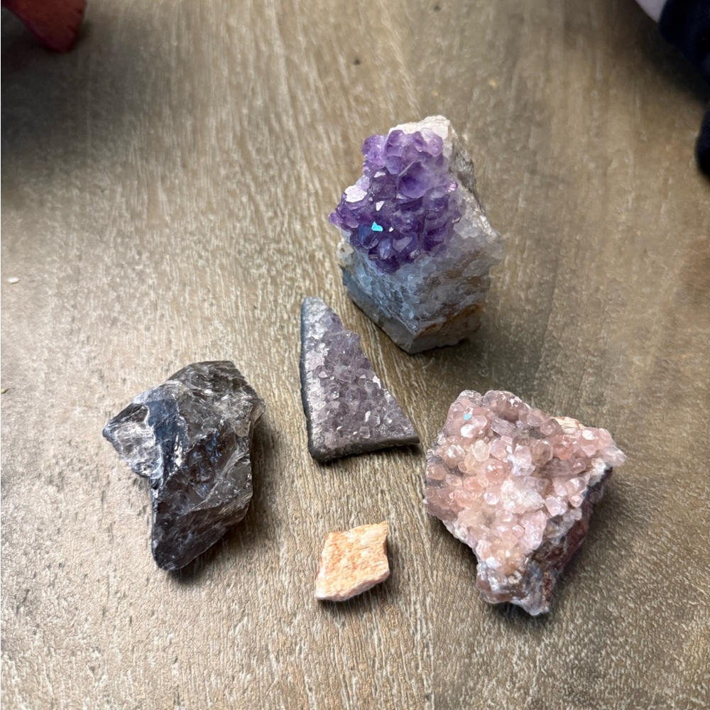 Natural Crystal Stone Collection amethyst, rose quartz